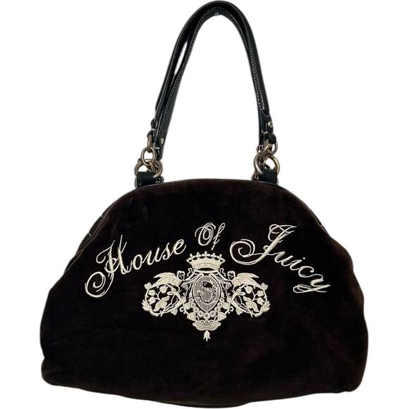 Juicy Couture Rare House Of Juicy ISO Brown Velour Bag